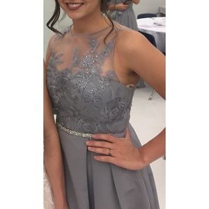 David’s Bridal Mercury Long Bridesmaid Dress